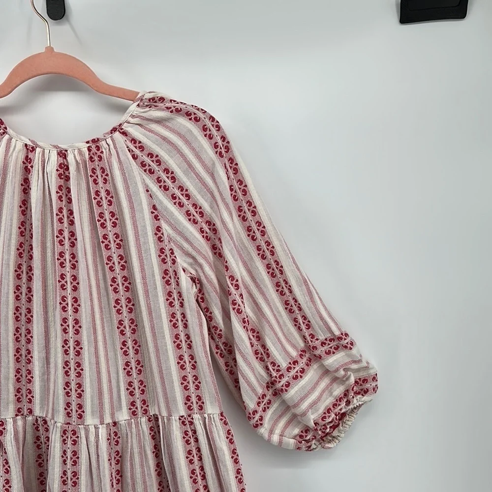 Velvet by Graham & Spencer Red and White Bishop Sleeve Sundress Sz Small‎